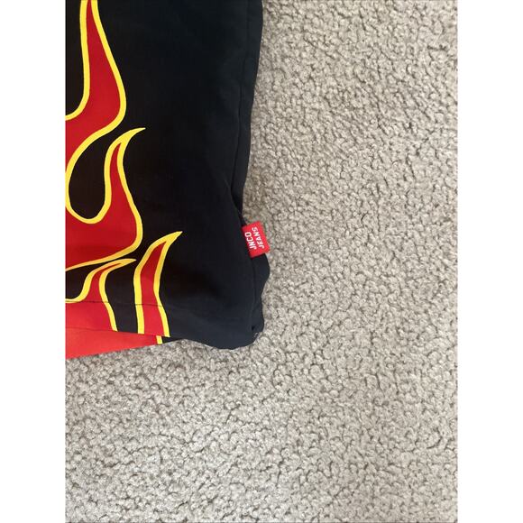 JNCO Jeans Shirt Mens XL Black Red Flame Graphic Short Sleeve Y2K Skate Retro - Picture 5 of 6